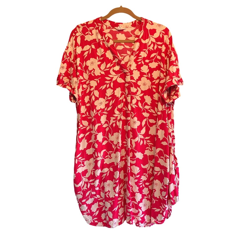 Time and Tru Floral Shift Dress XL Boho cottagecore tropical beachy relaxed fit